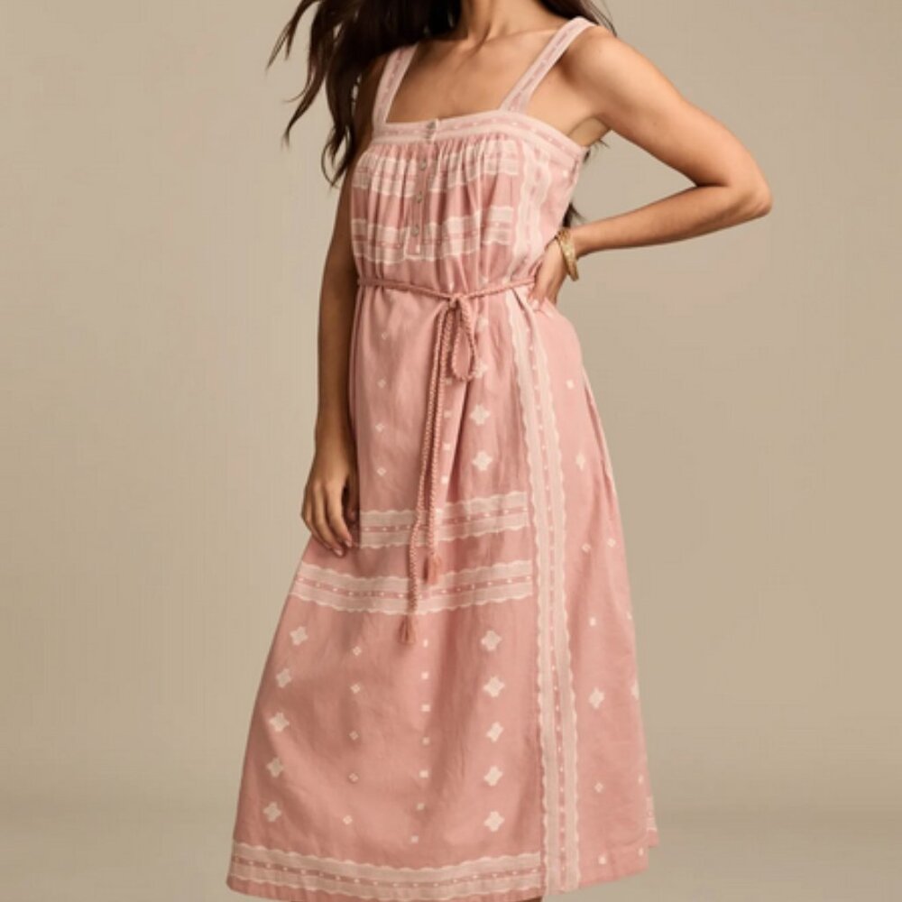 Lucky Brand belted Henley Midi Dress